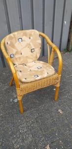 rietenstoel met kussens, Ophalen, Gebruikt, Bruin, Riet of Rotan