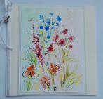 Bloemen kaart, geschilderd met aquarelverf, Ophalen of Verzenden, Zo goed als nieuw