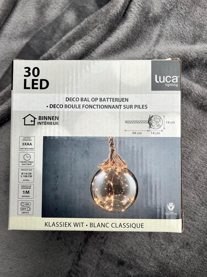 Luca Lighting Deco Bal 30 LED - Nieuw in doos!, Huis en Inrichting, Lampen | Hanglampen, Nieuw, 75 cm of meer, Glas, Ophalen of Verzenden