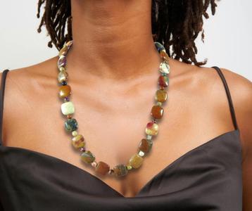 Mooie nieuwe JAY KING mos agaat ketting 925 zilver sluiting! beschikbaar voor biedingen