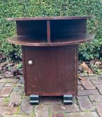 Nachtkastje haltafeltje art deco zwarte pootjes halfrond, Huis en Inrichting, Ophalen of Verzenden, Zo goed als nieuw, 45 tot 65 cm
