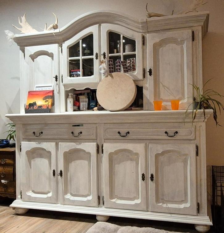 Massieve eiken kast Mintjens – 2-delig – landelijke stijl, Huis en Inrichting, Kasten | Buffetkasten, Gebruikt, 200 cm of meer