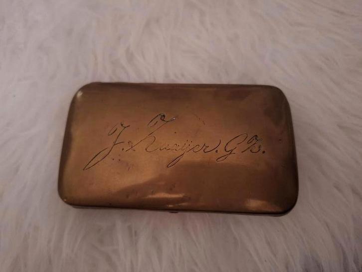 Antieke Koperen Tabaksdoos, Antiek en Kunst, Antiek | Koper en Brons, Koper, Ophalen of Verzenden