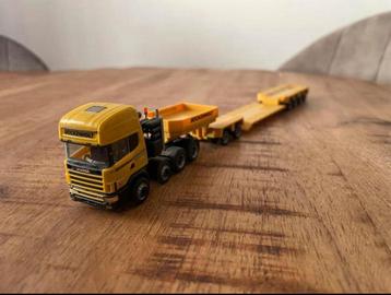 Herpa Scania 164L 8x4 met dieplader böckenholt beschikbaar voor biedingen