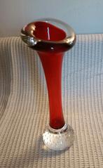 Vintage Zweeds rood glazen vaasje Bo Borgstrom 1970, Antiek en Kunst, Antiek | Glas en Kristal, Ophalen of Verzenden
