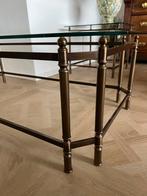 Glazen Tafelset met Bronzen Onderstel, Huis en Inrichting, Tafels | Salontafels, Ophalen, 100 tot 150 cm, 50 tot 100 cm, Minder dan 50 cm