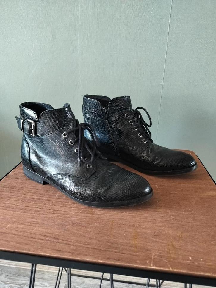 Leren enkellaarsjes van Bronx. Maat 38, Kleding | Dames, Schoenen, Gedragen, Lage of Enkellaarzen, Zwart, Ophalen of Verzenden