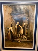 19 eeuw olieverf schilderij, Antiek en Kunst, Kunst | Schilderijen | Klassiek, Ophalen of Verzenden