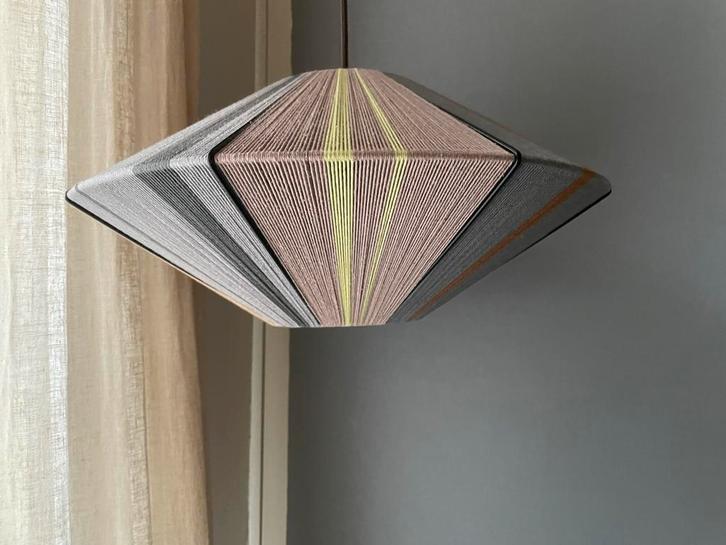 Bonbon draad lampenkap japandi, Huis en Inrichting, Lampen | Lampenkappen, Nieuw, Minder dan 25 cm, Rond, Bruin, Ophalen of Verzenden