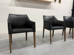4 Leolux Pyrite eetkamerstoel zwart leer design stoel, Huis en Inrichting, Leolux, Zwart, Nieuw, Leer