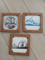 Oude Tegels met Houten Lijst (3 stuks), Antiek en Kunst, Ophalen