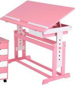 Kinder bureau roze, Ophalen, In hoogte verstelbaar, Gebruikt, Bureau