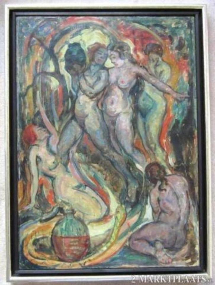 ===R.S. Stebbins 1883-1974===vrouwelijk naakten===, Antiek en Kunst, Kunst | Schilderijen | Klassiek, Ophalen of Verzenden
