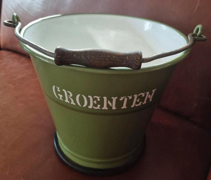 Vintage Groentenemmer Emaille, Antiek en Kunst, Antiek | Emaille, Ophalen of Verzenden