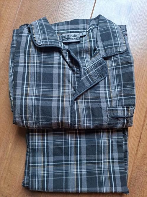Heren pyjama Greatstone - Grijs / zwart ruit - Maat L (52), Kleding | Heren, Pyjama's, Gedragen, Maat 52/54 (L), Ophalen of Verzenden
