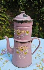 Antieke roze emaille art nouveau koffiepot, Ophalen of Verzenden