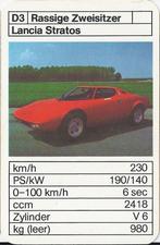 Kw1465 autokaartje lancia stratos (d3), Ophalen of Verzenden, Zo goed als nieuw, Auto's