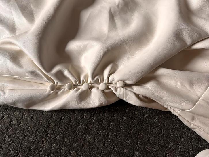 Fifth House Crème Leren Jurk Maat 38, Kleding | Dames, Jurken, Zo goed als nieuw, Maat 38/40 (M), Beige, Onder de knie, Ophalen of Verzenden