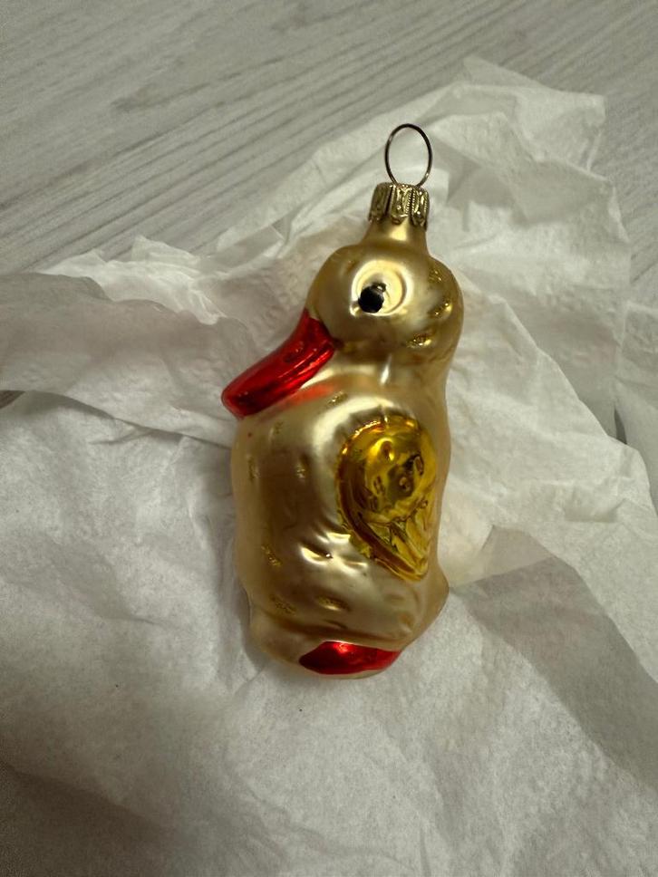 Antieke oude glas kerstbal - eendje -, Diversen, Kerst, Gebruikt, Ophalen of Verzenden