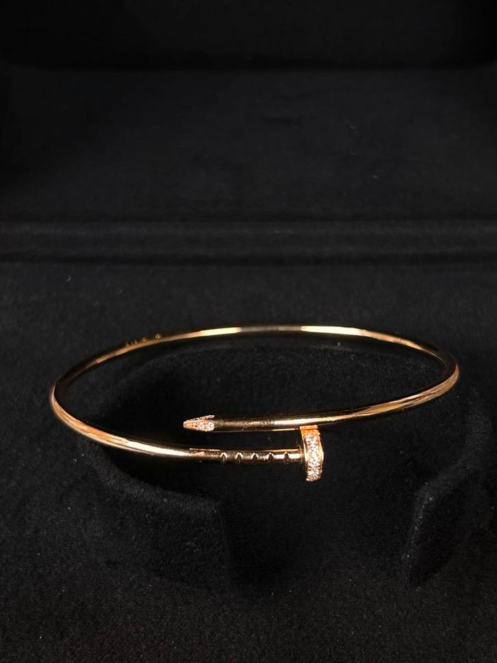 Cartier Juste Un Clou Small Pink Rose MT17, Sieraden, Tassen en Uiterlijk, Armbanden, Zo goed als nieuw, Goud, Roze, Met edelsteen