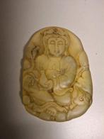 Boeddha amulet (jade), Gebruikt, Overige voorstellingen, Beige, Ophalen of Verzenden