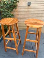 2x Houten Balkon Bar Krukken - 75cm Hoog, Gebruikt, 60 tot 90 cm, Ophalen of Verzenden, Hout