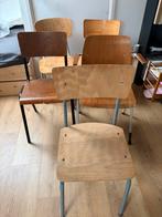 Vintage Schoolstoeltjes / Eetkamerstoelen, Huis en Inrichting, Stoelen, Ophalen, Gebruikt, Bruin, Eén