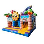 Multiplay Beach met dubbele glijbaan springkussen, Ophalen of Verzenden, Zo goed als nieuw, Overige