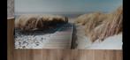 Glas schilderij duinen/zee afbeelding 160x80cm, Verzenden, Zo goed als nieuw, Schilderij