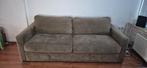 Bank taupe, bruin, Huis en Inrichting, Banken | Bankstellen, Ophalen, Tweepersoons, Zo goed als nieuw, Rechte bank