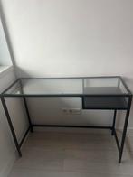 IKEA VITTSJÖ Laptoptafel, zwartbruin/glas, Ophalen, Zo goed als nieuw