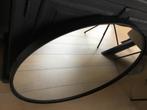 Ronde spiegel 80 cm zwart stalen rand, Huis en Inrichting, Woonaccessoires | Spiegels, Ophalen, Rond, Zo goed als nieuw, 75 tot 100 cm