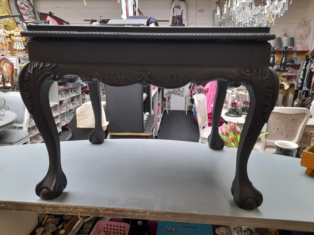Mat zwarte barok bijzet tafel, Ophalen of Verzenden