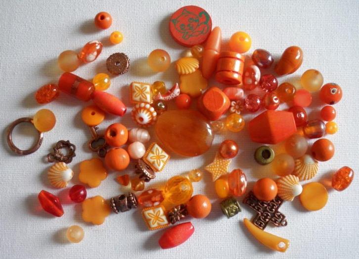 Oranje kralenmix, Hobby en Vrije tijd, Kralen en Sieraden maken, Nieuw, Kraal, Verzenden