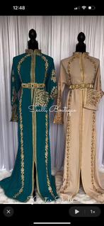 Caftan beige hoge kraag l-xl, Overige typen, Beige, Maat 46/48 (XL) of groter, Ophalen of Verzenden