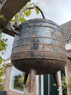 Gietijzeren (bloem)pot, Tuin en Terras, Bloempotten, Gebruikt, Rond, Ophalen of Verzenden, Minder dan 25 cm