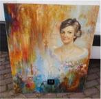Mooi Modern Geschilderd Werk 'Vrouw en Bloemen' - Torrent, Ophalen of Verzenden