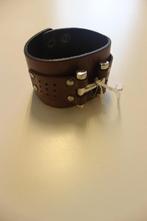 Bruine leren armband, Sieraden, Tassen en Uiterlijk, Bruin, ., Leer, Ophalen of Verzenden