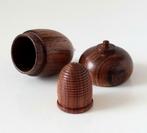 Antiek Houten Naaldenkoker Eikel Vingerhoed Naaigerei Treen , Antiek en Kunst, Curiosa en Brocante, Verzenden