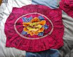 4 Slopen katoen met batik bloemen ovale roezel voorkant, Verzenden, Gebruikt, Roze, Rechthoekig
