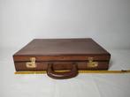 K644 VINTAGE lederen kantoorkoffer / attachekoffer / college, Gebruikt, Bruin, Overige typen, Onbekend