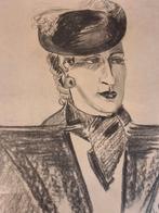 Rt deco portret Gesigneerd, Antiek en Kunst, Ophalen of Verzenden
