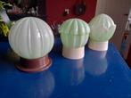 Drie oude groene thabur plavond lampen plafonnières, Ophalen of Verzenden, Huis en Inrichting