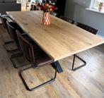 Huiskamer tafel eiken blad, Huis en Inrichting, Tafels | Eettafels, Ophalen, 100 tot 150 cm, 200 cm of meer, Zo goed als nieuw