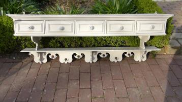 TOP groot oud houten REK met 5 LADES  * regaal schap kapstok beschikbaar voor biedingen