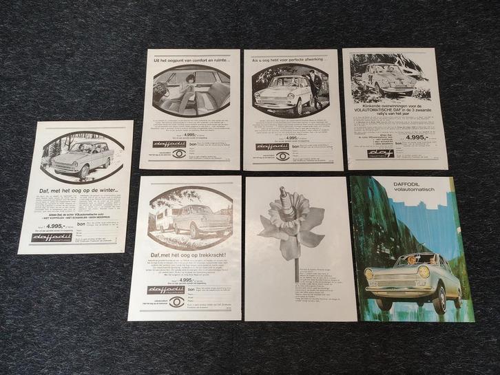 7x Reclame (A4) DAF 32/ daffodil (1966), Verzamelen, Automerken, Motoren en Formule 1, Gebruikt, Auto's, Verzenden