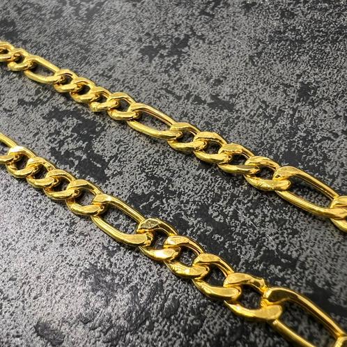 21k gouden ketting figaro schakel nieuw, Sieraden, Tassen en Uiterlijk, Kettingen, Nieuw, Goud, Ophalen of Verzenden