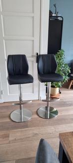 2 Barkrukken - Zwart Leer & Metaal, Ophalen