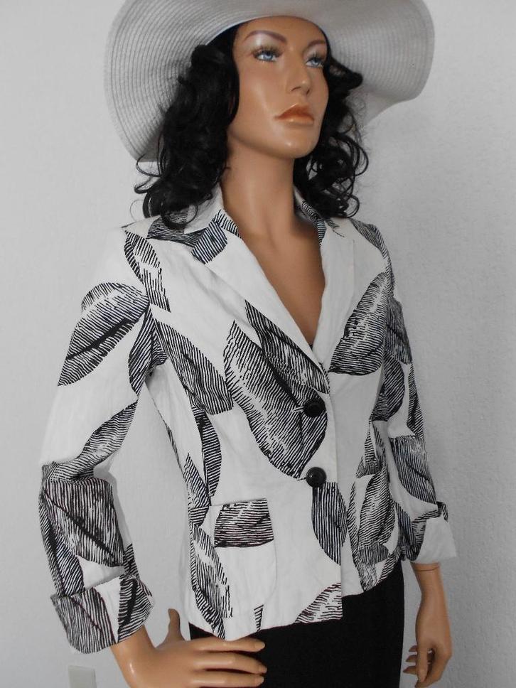 Bandolera jasje nieuwstaat zwart wit chique stijlvol 38 M, Kleding | Dames, Jasjes, Kostuums en Pakken, Zo goed als nieuw, Jasje