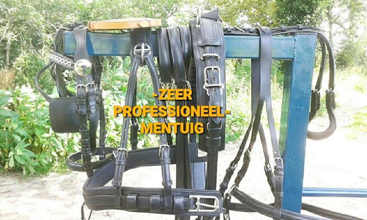 🔴 NIEUW ZWART PROF COB-MAAT ENKELSPAN TUIG 450 €  🔴, Dieren en Toebehoren, Paarden en Pony's | Hoofdstellen en Tuigage, Ophalen of Verzenden